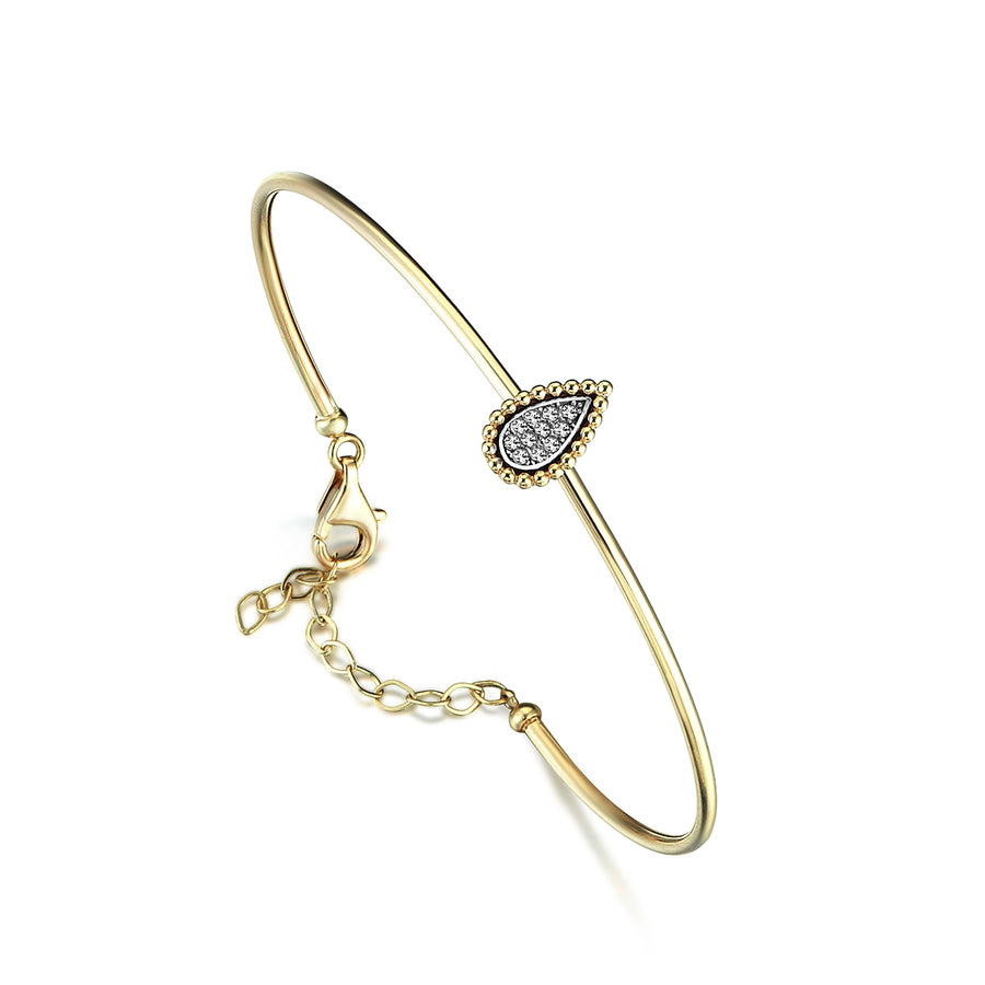 14K Gold Diamond Drop Bracelet