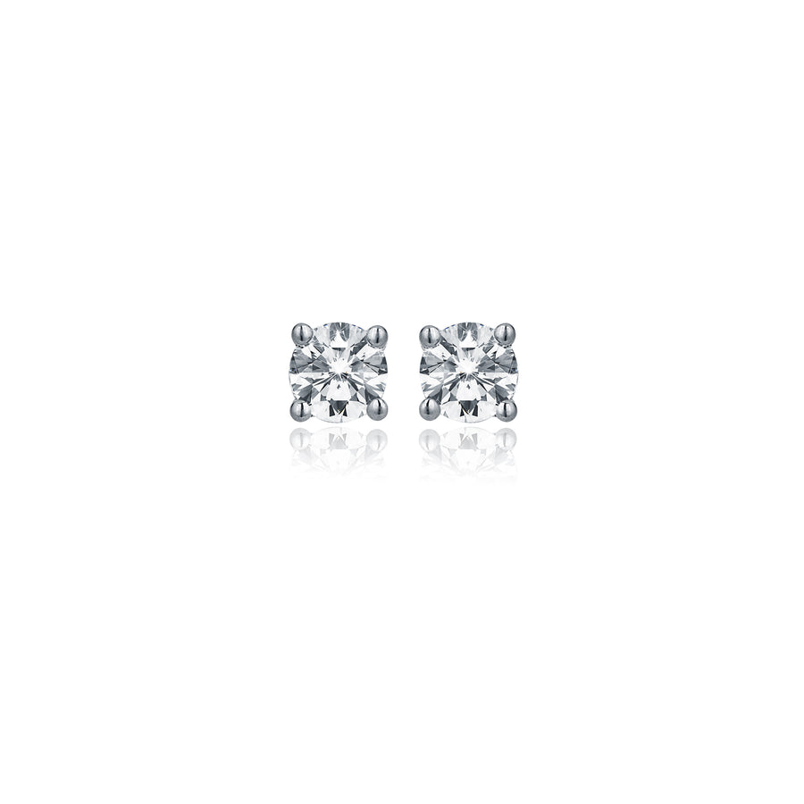 Large Shimmering Princess Diamond Studs