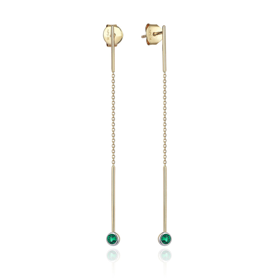 Lara 14K Gold Green Earrings