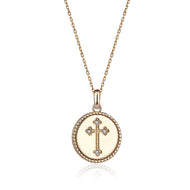 Cross 14K Yellow Gold Diamond Necklace